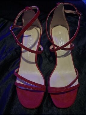 Chinese Laundry Red Strappy Heeled Sandals